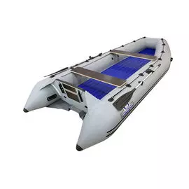 Надувная лодка ПВХ, Выдра 430 АЯН, разъемный транец, серый VDR430AYNG-RT