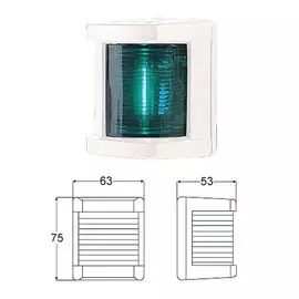 Огонь ходовой зеленый 75х63х53 мм, белый корпус 2LT003562121