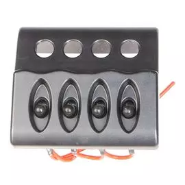 Панель бортового питания 4 переключателя, Skipper 10254BK_SK