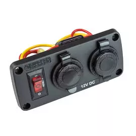 Панель с двойным USB-разъемом 5В 2.1А, прикуривателем и автоматом 4363B