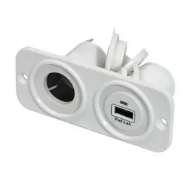 Панель с usb-разъемом 5в/2.4а и прикуривателем, белая C30245W