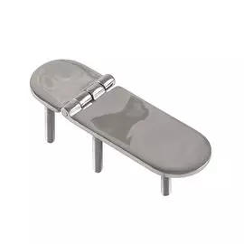 Петля неразъемная 125x40x4 мм M6x3, нержавеющая 008621