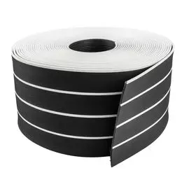 Покрытие палубное 200ммx5ммx25м, черный, белая полоса, Marine Rocket MR0001