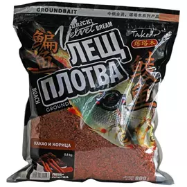 Прикормка BRICK Velvet BV0208 (Лещ+Плотва) какао и корица, Takedo 0,8кг (10шт) tr-194543