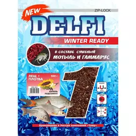 Прикормка зимняя увлажненная DELFI ICE Ready (лещ + плотва; ваниль + подсолнух, коричневая, 500 г) tr-218636