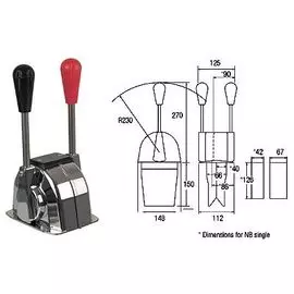 Привод дистанционного управления газом и реверсом «NB Twin», 2 рычага. more-10015350