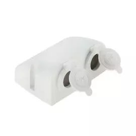 Разъем прикуривателя двойной для крепления на приборной панели, белый AS242PPW