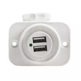 Разъем USB на панели, белый, 5В 2,1А 1016200B