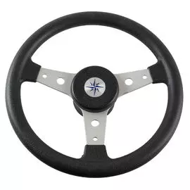 Рулевое колесо DELFINO обод черный, спицы серебряные д. 340 мм VN70401-01