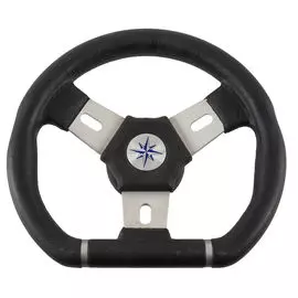 Рулевое колесо ELBA SPORT обод черный, спицы серебряные д. 280 мм VN13281-01