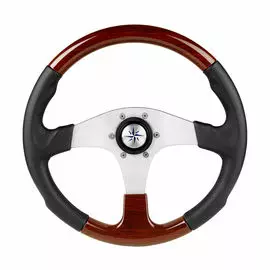 Рулевое колесо EVO MARINE 2 обод черный/коричневый, спицы серебряные д. 355 мм VN850001-45