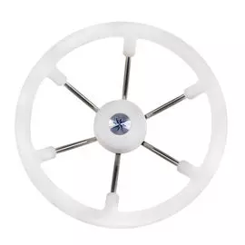 Рулевое колесо LEADER TANEGUM белый обод серебряные спицы д. 360 мм VN7360-08