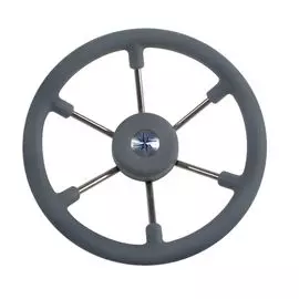 Рулевое колесо LEADER TANEGUM серый обод серебряные спицы д. 330 мм VN7330-03