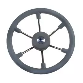 Рулевое колесо LEADER TANEGUM серый обод серебряные спицы д. 400 мм VN7400-03