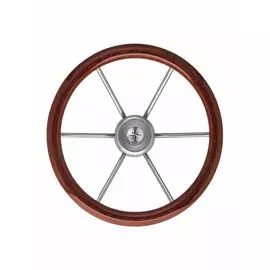 Рулевое колесо LEADER WOOD деревянный обод серебряные спицы д. 360 мм VN7360-33