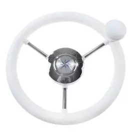 Рулевое колесо LIPARI обод белый, спицы серебряные д. 280 мм со спинером VN828050-08