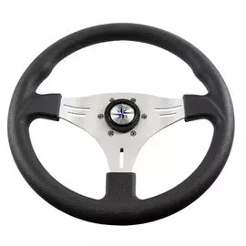 Рулевое колесо MANTA обод черный, спицы серебряные д. 355 мм VN70551-01