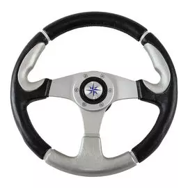 Рулевое колесо ORION обод черносеребристый, спицы серебряные д. 355 мм VN960101-93