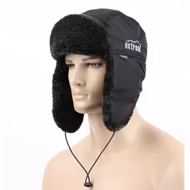 Шапка-ушанка АРКТИК Мех Меланж Taslan PU Черный, размер XL tr-222410