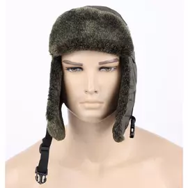 Шапка-ушанка ТИКСИ Мех меланж Taslan PU хаки, размер XL tr-222406