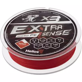 Шнур Helios Extrasense X3 PE Red 92m 2.5/35LB 0.26mm (HS-ES-X3-2.5/35LB) tr-246244