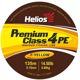 Шнур helios плетеный premium class 4 pe braid fluorescent yellow 0,15mm/135 (hs-4pfy-15/135 y) tr-119318