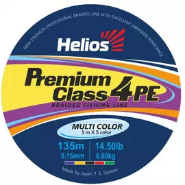 Шнур Helios плетеный PREMIUM CLASS 4 PE BRAID Multicolor 0,15mm/135 (HS-4PFM-15/135 M) tr-119337