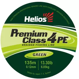 Шнур Helios плетеный PREMIUM CLASS 4 PE BRAID Green 0,12mm/135 (HS-4PFG-12/135 G) tr-119332