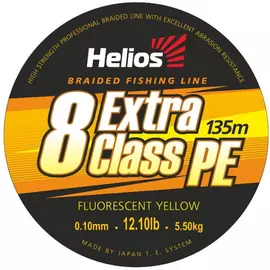 Шнур плетеный Helios EXTRA CLASS 8 PE BRAID Fluorescent Yellow 0,10mm/135 (HS-8PEY-10/135 Y) tr-119299