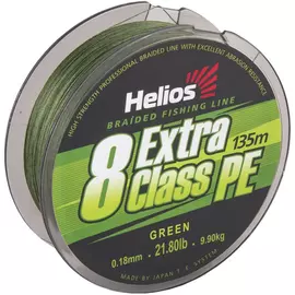 Шнур плетеный Helios EXTRA CLASS 8 PE BRAID Green 0,18mm/135 (HS-8PEG-18/135 G) tr-153233