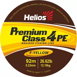 Шнур плетеный Helios PREMIUM CLASS 4 PE BRAID Fluorescent Yellow 0,23mm/92 (HS-4PFY-23/92 Y) tr-136764