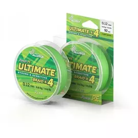 Шнур плетёный ALLVEGA "Ultimate" 92м светло-зелёный 0,16мм (9,5кг) U92LGR016 tr-215634