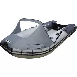 Тент носовой с окном для лодок ПВХ 450-500, Oxford 600D, светло-серый tent450-500N_light_gray