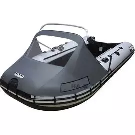 Тент носовой с окном и таргой для лодки ПВХ, 440-500, Oxford 600D, серый tent440-500TNOT_gray