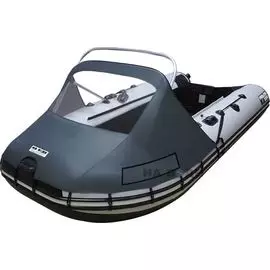 Тент носовой с окном и таргой для лодки ПВХ, 440-500, Oxford 600D, темно-серый tent440-500TNOT_dark_gray