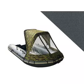 Тент полурубка для лодок ПВХ 240-380 Oxford 600D, темно-серый polurubka240-380_dark_gray