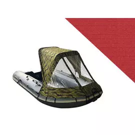 Тент полурубка для лодок ПВХ 240-380 Oxford 600D, красный polurubka240-380_red