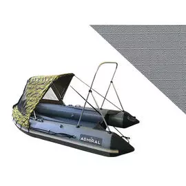 Тент полурубка с таргой для лодок ПВХ 380-500 Oxford 600D, светло-серый polurubka380-500t_light_gray