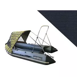 Тент полурубка с таргой для лодок ПВХ 380-500 Oxford 600D, темно-синий polurubka380-500t_dark_blue