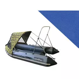 Тент полурубка с таргой для лодок ПВХ 240-380 Oxford 600D, голубой polurubka240-380t_light_blue
