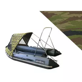 Тент полурубка с таргой для лодок ПВХ 380-500 Oxford 600D, камуфляж polurubka380-500t_kamo