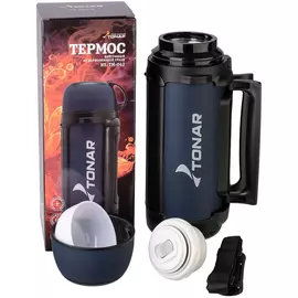 Термос HS.TM-042 1700ML (крышка-кружка с ручк, доп.пл.чашка, скл.ручки, ремень) TONAR tr-222588