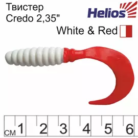 Твистер Helios Credo 2,35"/6,0 см White RT 7шт. (HS-10/1-003) tr-124658