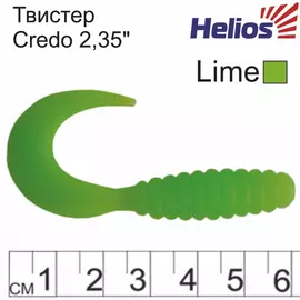 Твистер Helios Credo 2,35"/6,0 см Lime 7шт. (HS-10-008) tr-129056