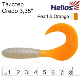Твистер Helios Credo 3,35"/8,5 см Pearl &amp; Orange 7шт. (HS-11-019) tr-125439