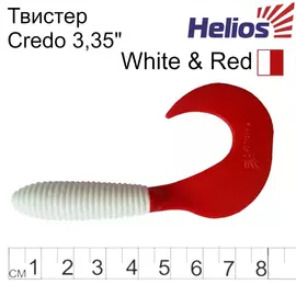 Твистер Helios Credo 3,35"/8,5 см White RT 7шт. (HS-11/1-003) tr-124659