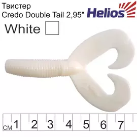 Твистер Helios Credo Double Tail 2,95"/7,5 см White 7шт. (HS-12-001) tr-124673