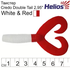 Твистер Helios Credo Double Tail 2,95"/7,5 см White RT 7шт. (HS-12/1-003) tr-124660