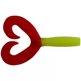 Твистер Helios Credo Double Tail 2,95"/7,5 см Acid lemon &amp; Red 7шт. (HS-12-029) tr-150149