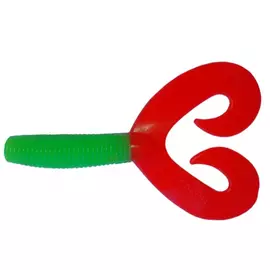 Твистер Helios Credo Double Tail 3,54"/9 см Lime &amp; Red 5шт. (HS-28-021) tr-164041